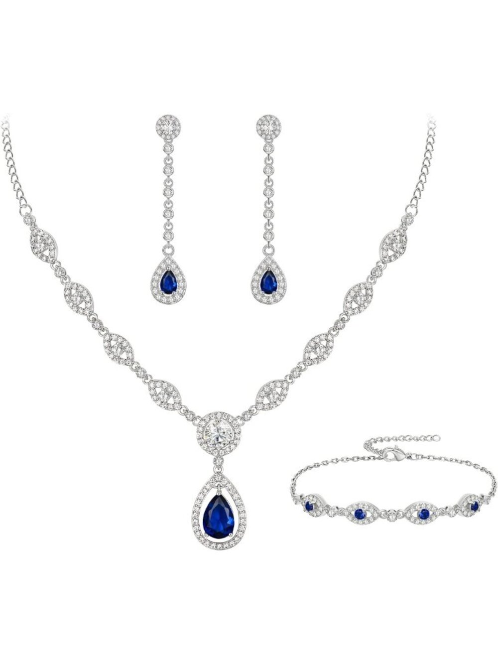 Elegant Cubic Zirconia Drop Jewelry Set for Bridal & Prom - Stunning Women's